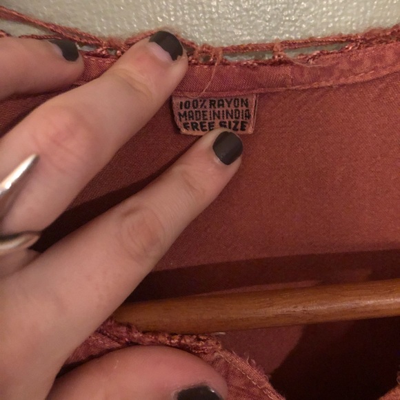 Vintage Bohemian Sequin Blouse Terracotta - Picture 3 of 4